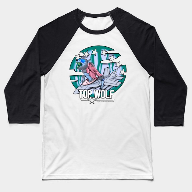 Top Wolf - Toxic Waste Blue Baseball T-Shirt by Binge-Watchers Podcast